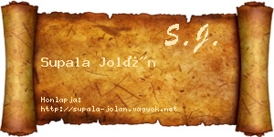 Supala Jolán névjegykártya